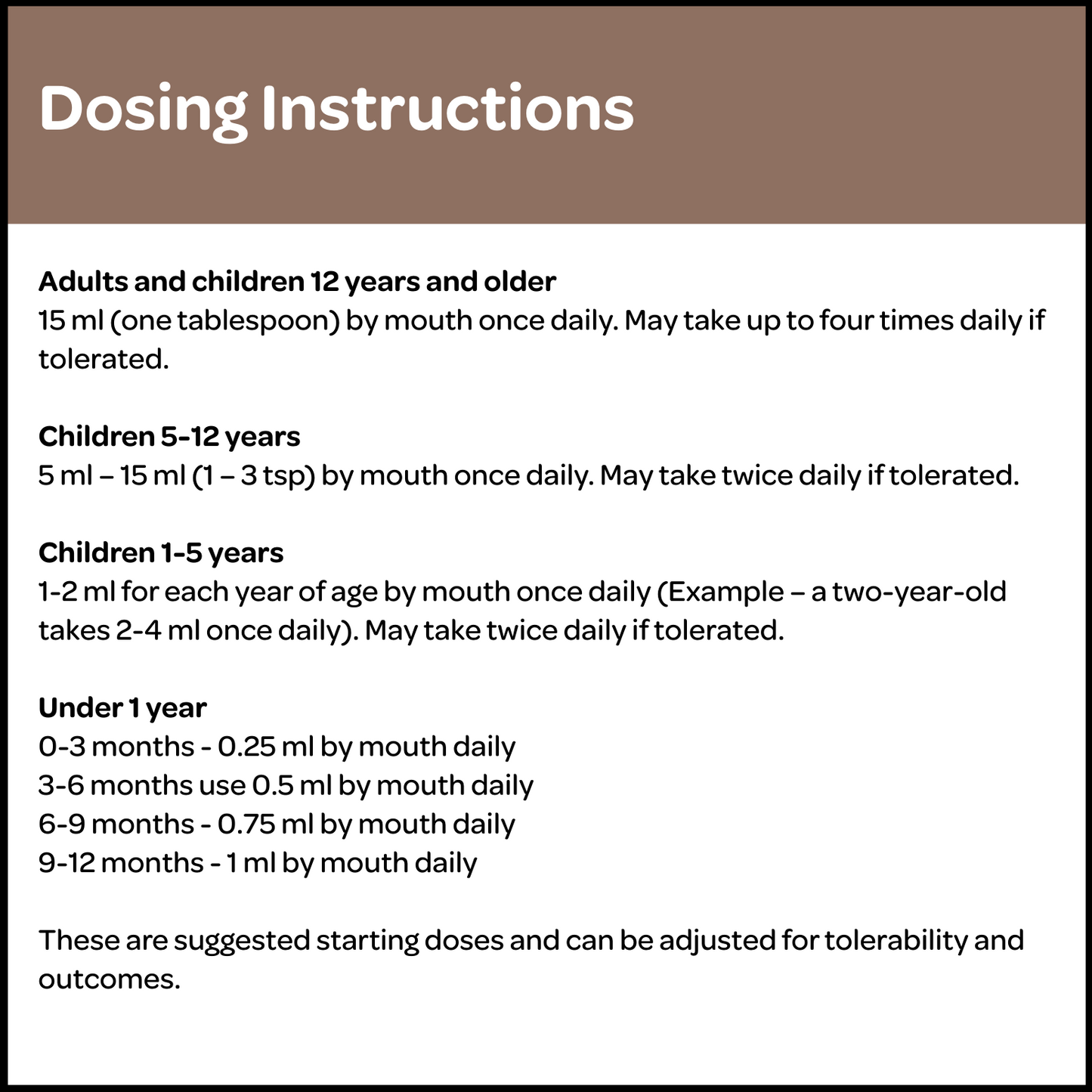 Flourish Dosing Instructions